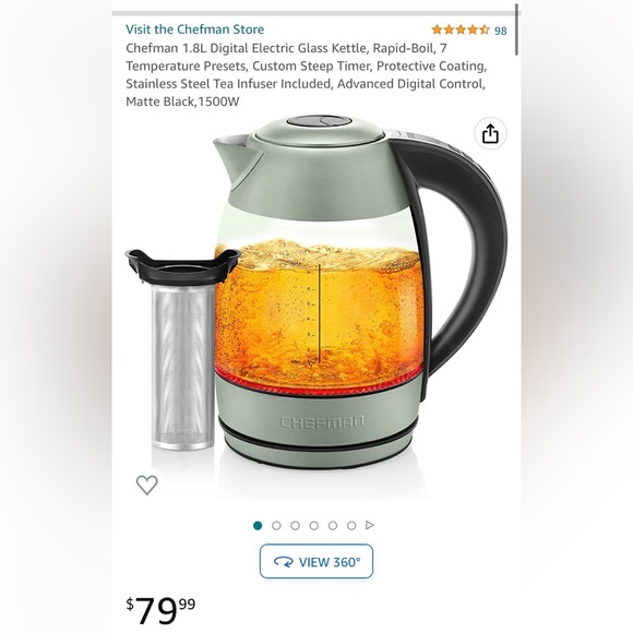 Electric Kettle with Tea Infuser - Picture 3 of 3